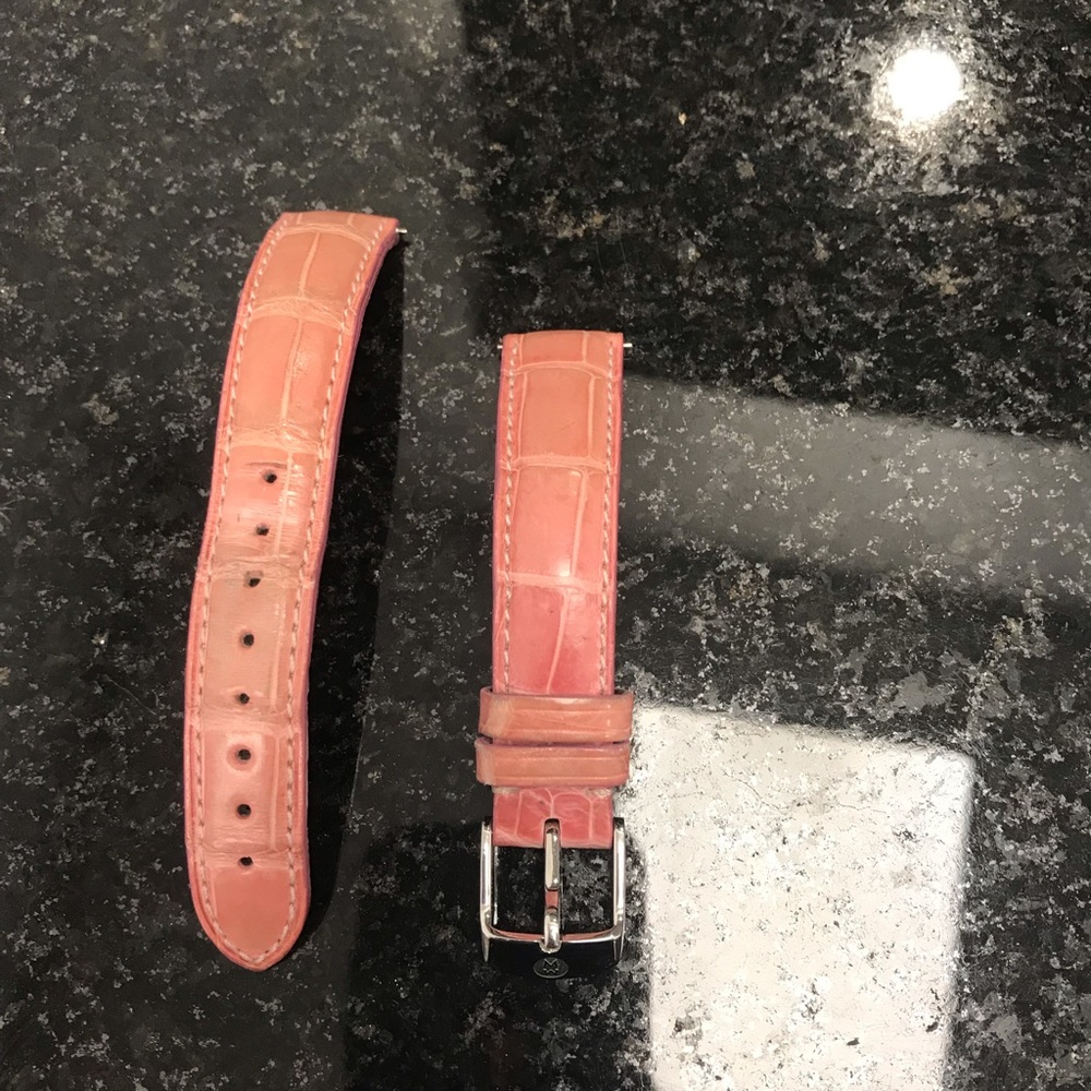 Michele 16mm leather watch band